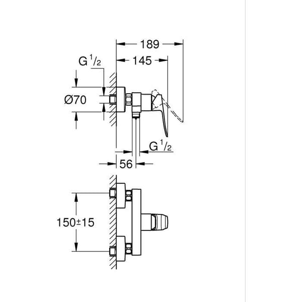 GROHE DICE brusearmatur - Mat sort
