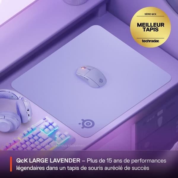 Gaming musemåtte - STEELSERIES - QcK L - Lavendel