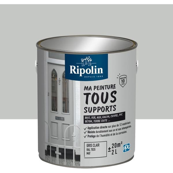 Multifärg - Ljusgrå - RAL 7035 - Matt - Ripolin - 2L