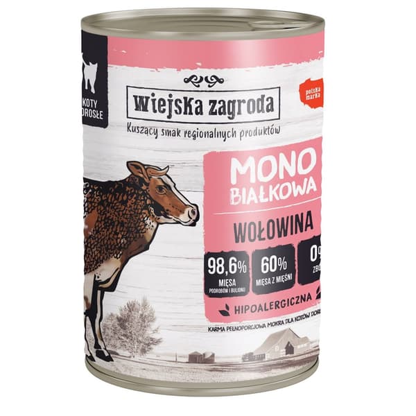 Rural Farm Monoprotein nötkött - våtfoder för katter - 400 g