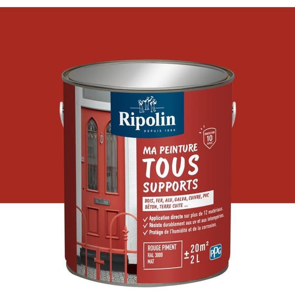 Monitoimimaali - Chilinpunainen - RAL 3000 - Matta - Ripolin - 2L