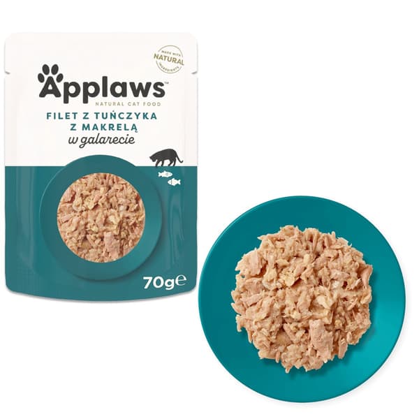 APPLAGER Tunfilet med makrel i gelé - våd kattefoder - 70g