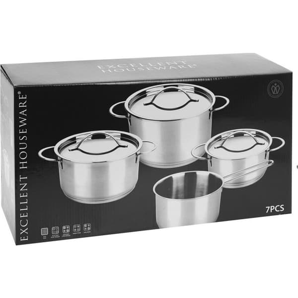 Excellent Houseware 7-delt køkkengrejsæt i rustfrit stål