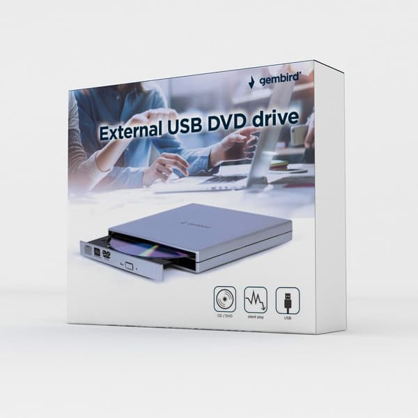 Gembird DVD-USB-021-SV Extern USB DVD-enhet, silver