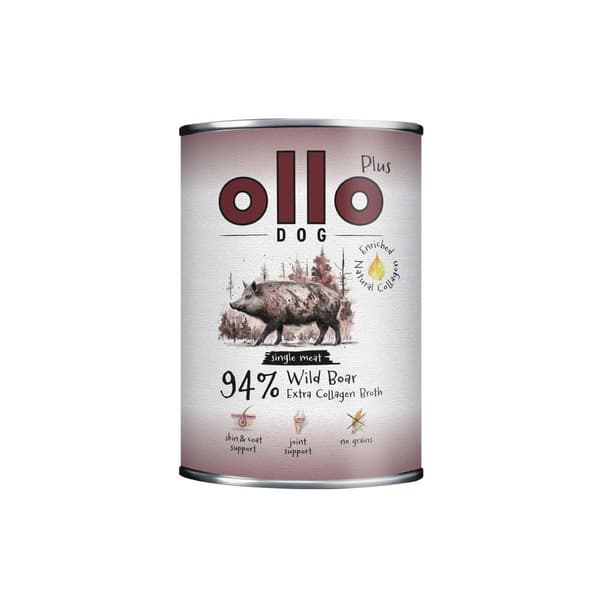 OLLO Plus Kollagen Vildsvin - vådfoder til hunde - 400 g