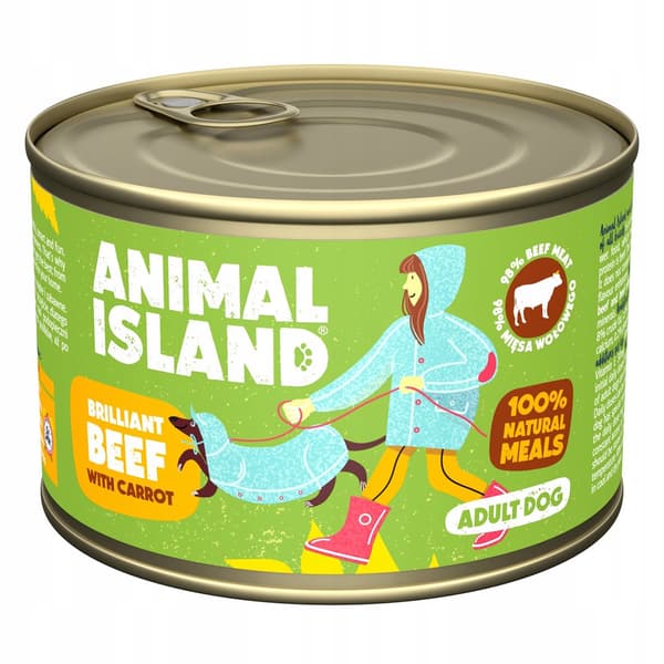 ANIMAL ISLAND Nötkött med morötter - våtfoder för hundar - 410 g