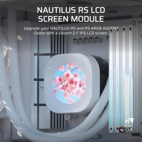 CORSAIR - NAUTILUS LCD RS - Skärmmodul - Vit