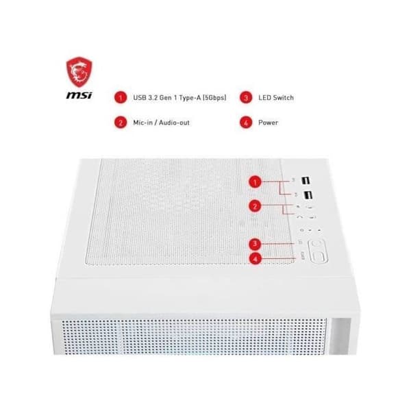 PC-chassi - MSI - 306-7G23W21-HH9 - MAG FORGE 320R AIRFLOW - Vit