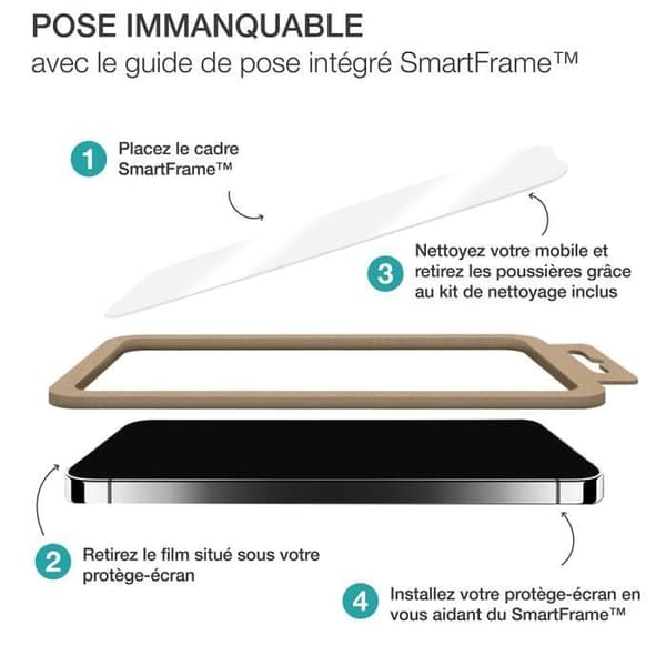 Hærdet glas til iPhone 17/iPhone 16 Pro - 2.5D - SmartFrame