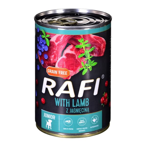 Dolina Noteci Rafi Junior med lamm, tranbär och blåbär - Våtfoder för hundar 400 g