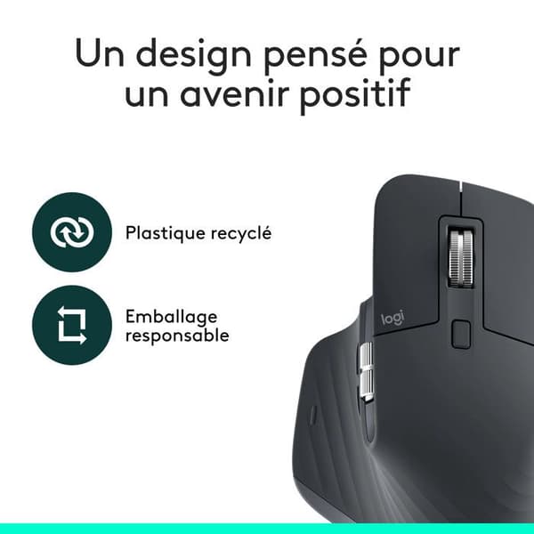 Trådlös mus - Logitech - MX Master 3S - Bluetooth-utgåva - Grafit