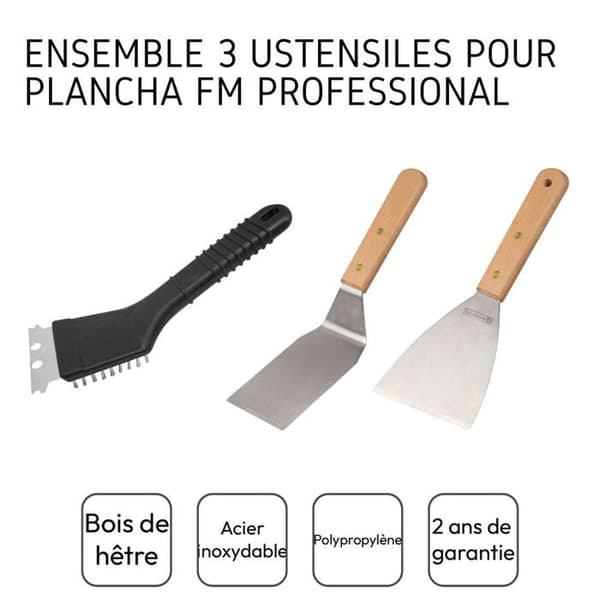 Set med 3 professionella redskap - FACKELMANN PROFESIONAL - För plancha