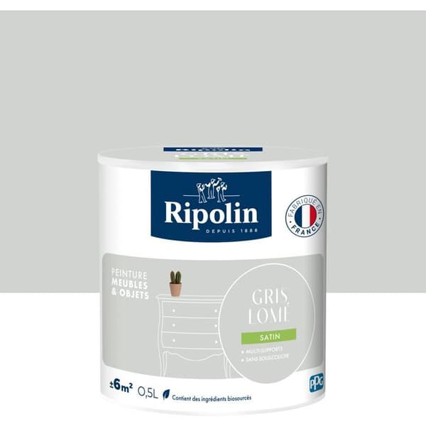 Möbel- och objektfärg - Lomégrå - Satinfinish - Ripolin - 0,5L