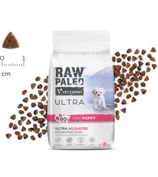 VETEXPERT Raw Paleo Ultra Mini Puppy Pork - tørfoder til hunde - 2 kg