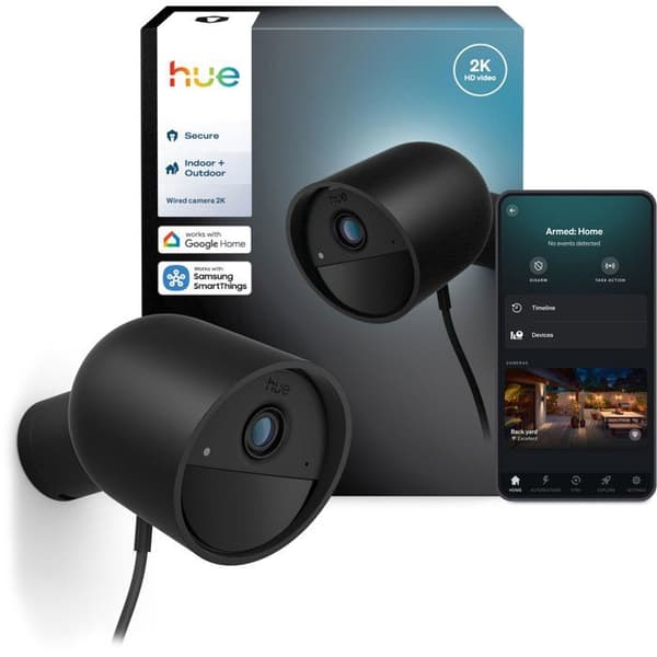 Smartkamera - Philips Hue - Udendørs - Kablet - Nattesyn - 2K - Desktop - Sort