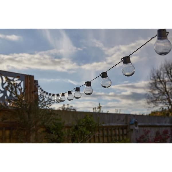 SMART GARDEN Globulb 40 LED varmvit solcellsljusslinga, 13,7 m, solpanel, IP44