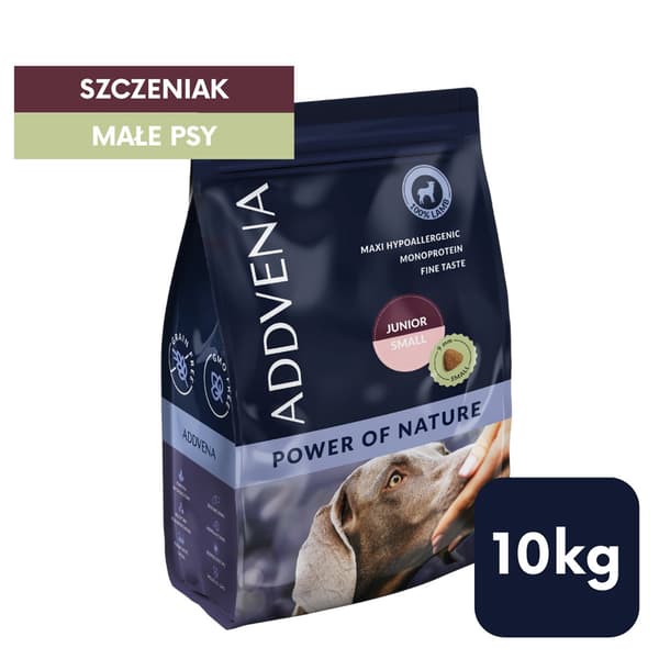 ADDVENA Power of Nature Junior Small Lamb - torrfoder för hundar - 10 kg