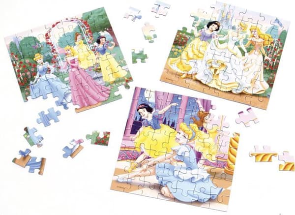 DISNEY PRINSESSA Pussel 3 x 49 bitar - Disney
