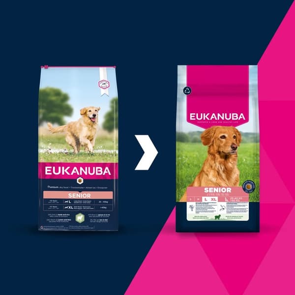 EUKANUBA Senior L XL Rik på lamm och ris - torrfoder för hundar - 12 kg