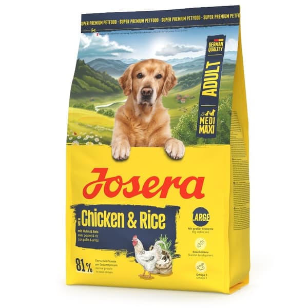 JOSERA Medi/Maxi Kylling & Ris - tørfoder til hunde - 3 kg