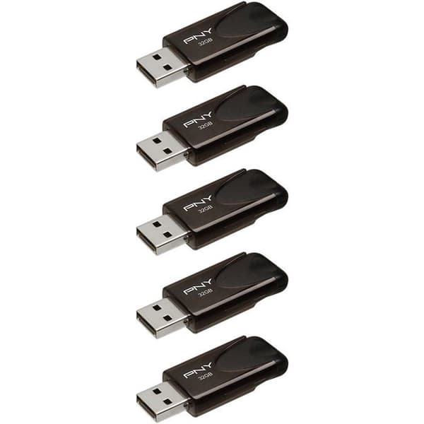 Sæt med 5 USB 2.0 flashdrev - PNY - 4 stk. à 32 GB