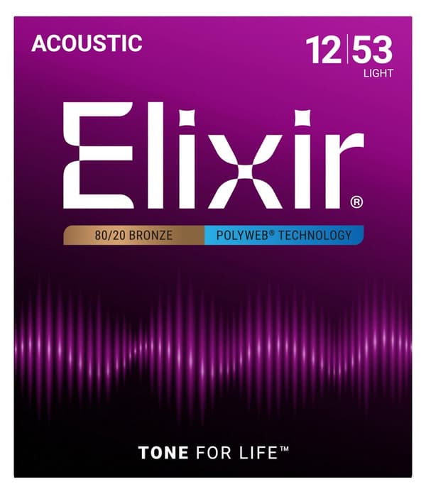Elixir 11050 Light (12-53) PW - akustiske guitarstrenge