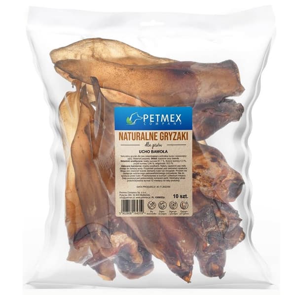 PETMEX buffelöra med ring – hundgodis – 10 st