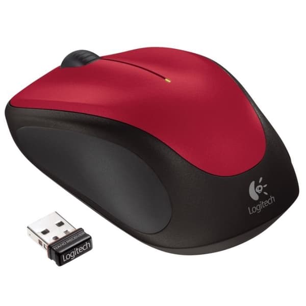 Logitech trådlös optisk mus - M235 röd