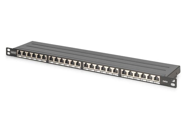 Patchpanel med hög densitet 19'' 24x RJ45