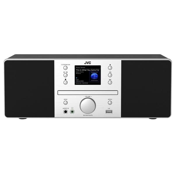 JVC RD-E874B Tower Bluetooth 20 W Sort, Sølv