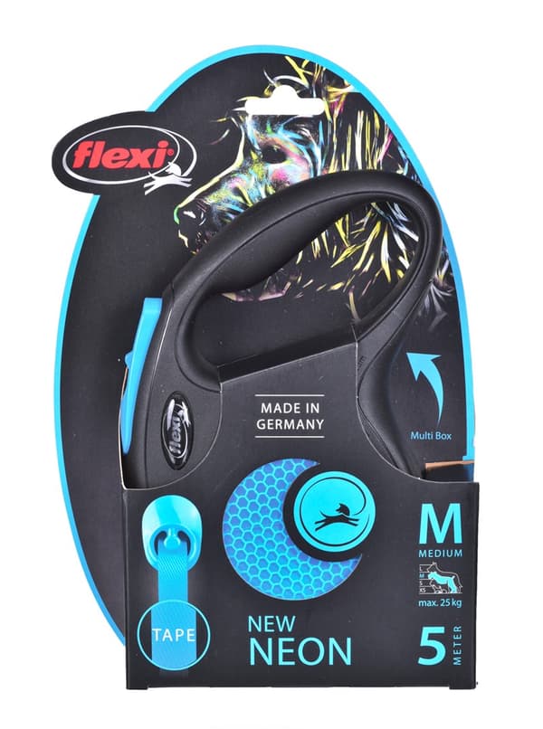 FLEXI New Neon M - udtrækkelig snor - 5 m