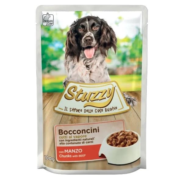 STUZZY Chunks med oksekød - vådfoder til hunde - 100 g