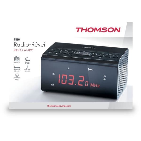 Vækkeurradio - THOMSON - CR50 - Sort