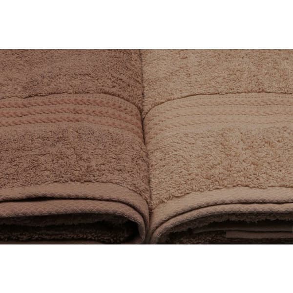 Sæt med 4 badehåndklæder - 70 x 140 cm - Creme