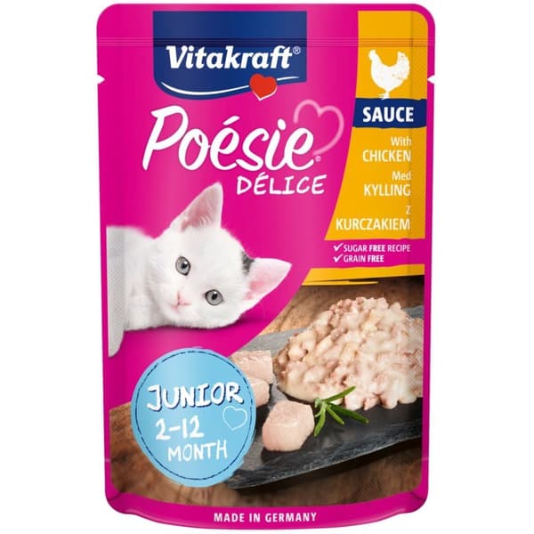 VITAKRAFT POESIE DELICE JUNIOR kylling - våd kattefoder - 85 g