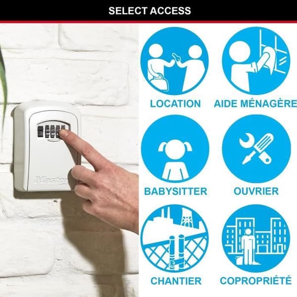 MASTER LOCK Sikker nøgleboks - Størrelse M - Hvid - Nøgleboks - Sikker opbevaring