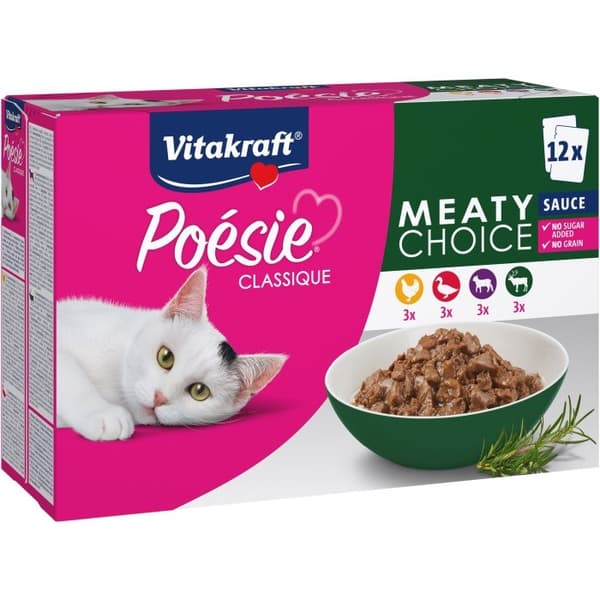 VITAKRAFT Poésie Classique Kødrig valg - våd kattefoder - 12 x 85g