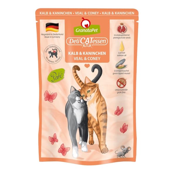 GRANATAPET DeliCATessen Kalvkött och ko - våtfoder för katter - 85 g