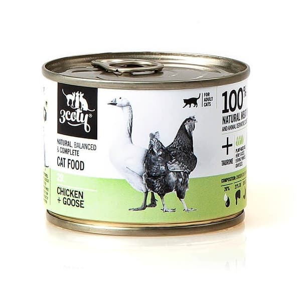 3COTY 29. Kyckling och gås - våtfoder för katter - 180 g