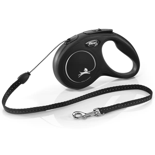 Flexi New CLASSIC 5 m sort udtrækkelig hundesnor