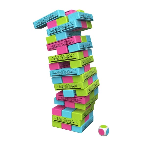 Gabbys dockhus Jumbling Tower Block Tower Game med 48 träklossar