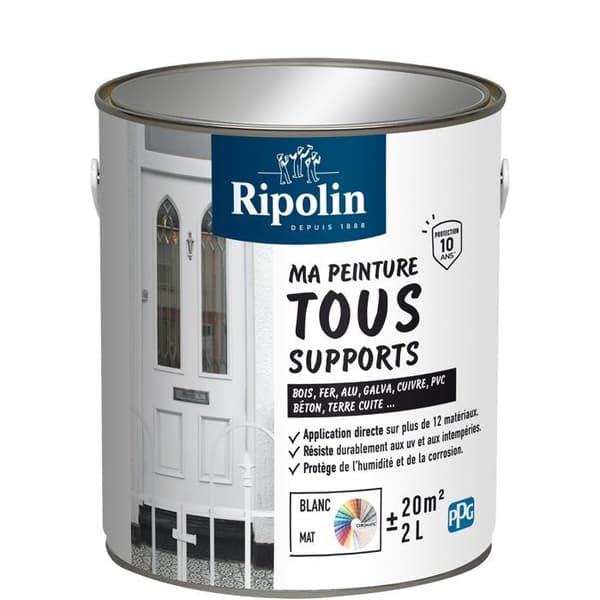 Flerskiktsfärg - Vit - Matt - Ripolin - 2 liter