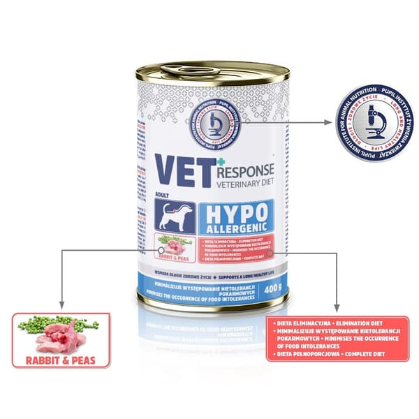 VET RESPONSE Hypoallergenisk vådfoder til hunde - 400 g