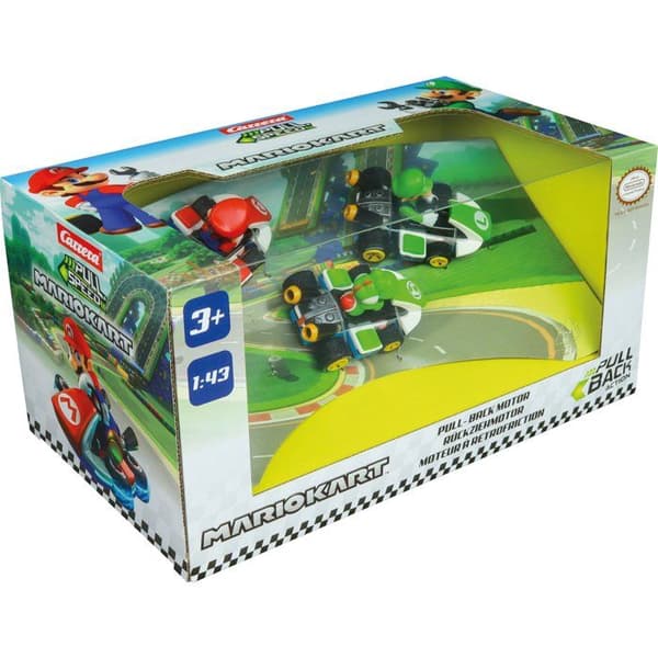 Mario Kart™ Pull-Back miniatyrbil, 3-pack, skala 1:43, CARRERA Pull & Speed, från 4 år