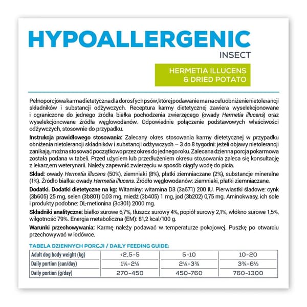VETEXPERT Veterinary Diet Hypoallergenic Insect – våtfoder för hundar – 375 g