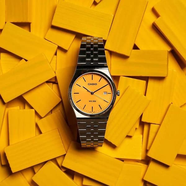 Klocka - CASIO - MTP-B145D - Herr - Ljusguld - Kvarts - Analog
