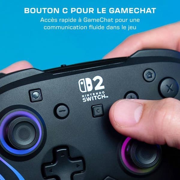Gamepad - Nintendo Switch 2 - Afterglow Wave - RGB - Trådløs - Sort - Turtle Beach