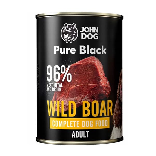 JOHN DOG Pure Black Wild Boar - vådfoder til hunde - 400 g