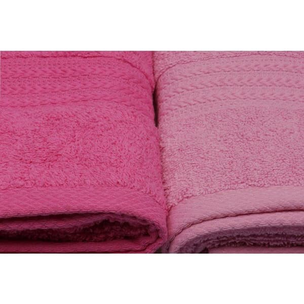 Set med 4 handdukar - 50 x 90 cm - Rosa
