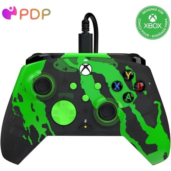 Gamepad - Xbox - Rematch Glow Advanced - Kabelansluten - Jolt Green - PDP